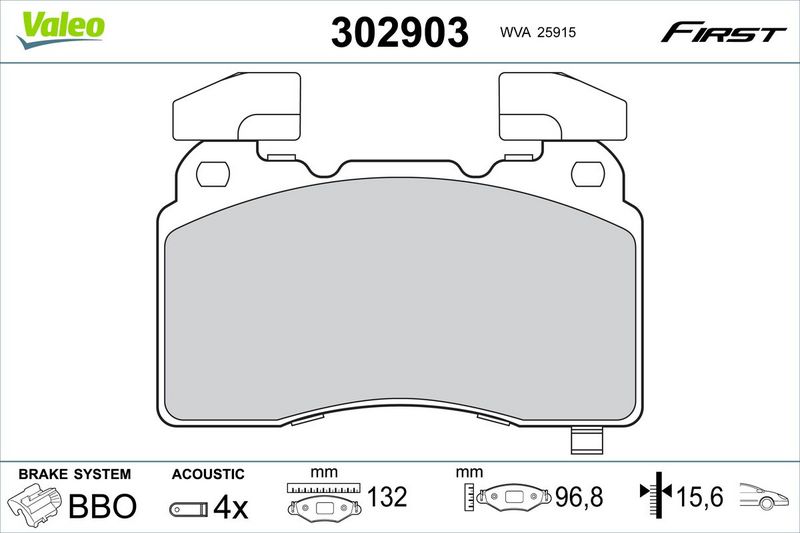 VALEO 302903 Brake Pad Set, disc brake