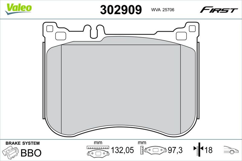 VALEO 302909 Brake Pad Set, disc brake
