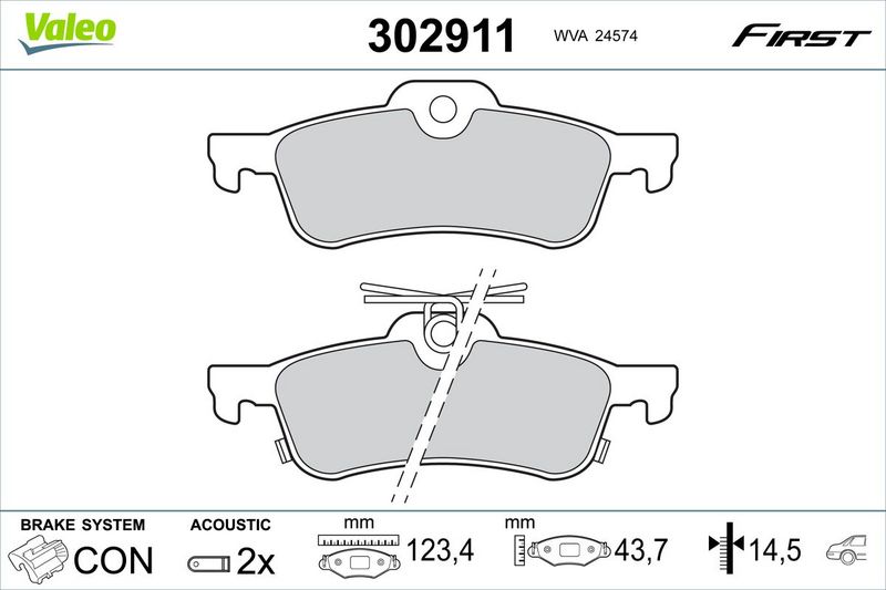VALEO 302911 Brake Pad Set, disc brake