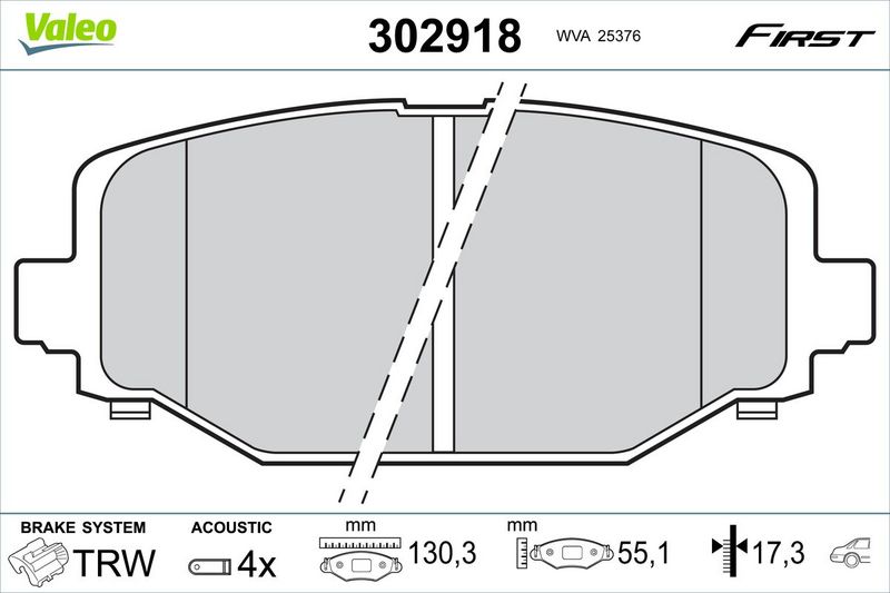 VALEO 302918 Brake Pad Set, disc brake