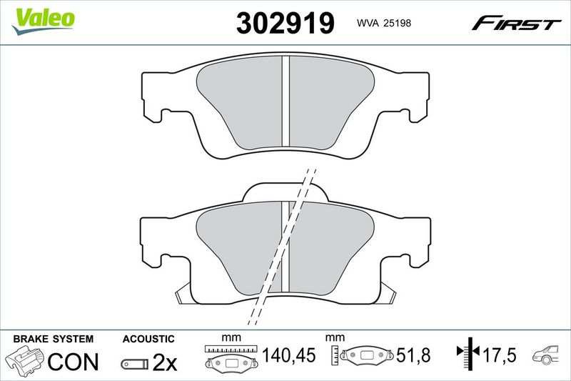 VALEO 302919 Brake Pad Set, disc brake