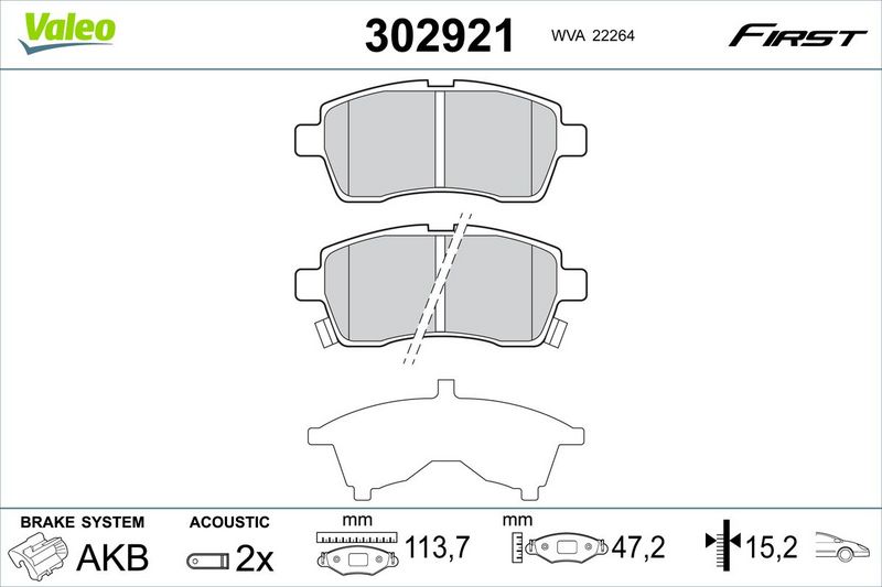 VALEO 302921 Brake Pad Set, disc brake