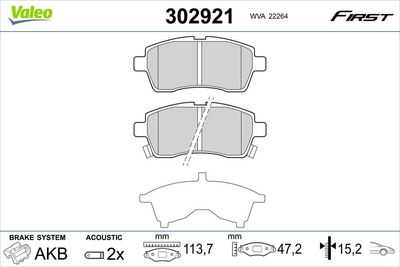 Brake Pad Set, disc brake VALEO 302921