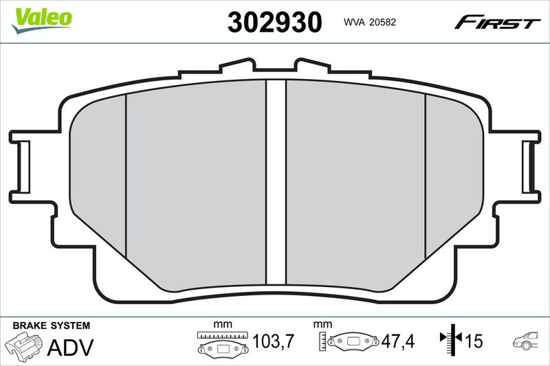 VALEO 302930 Brake Pad Set, disc brake