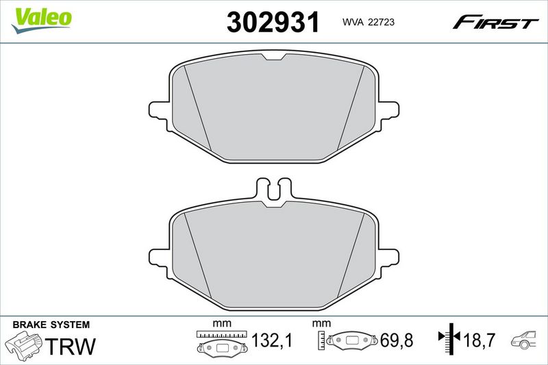 VALEO 302931 Brake Pad Set, disc brake