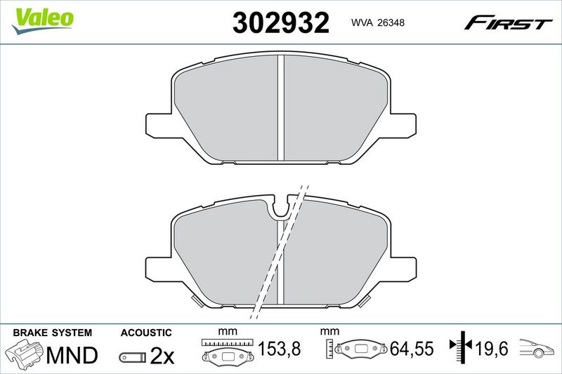 VALEO 302932 Brake Pad Set, disc brake