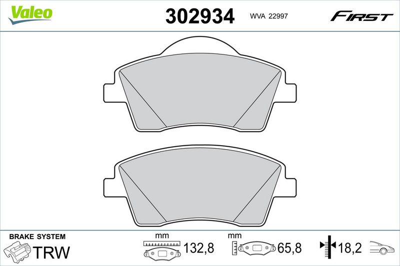 VALEO 302934 Brake Pad Set, disc brake