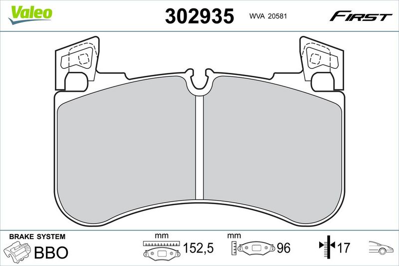VALEO 302935 Brake Pad Set, disc brake