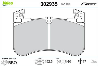 Brake Pad Set, disc brake VALEO 302935