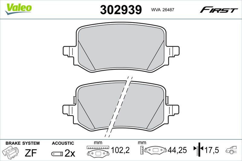 VALEO 302939 Brake Pad Set, disc brake