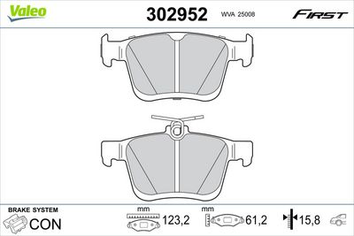 Brake Pad Set, disc brake VALEO 302952