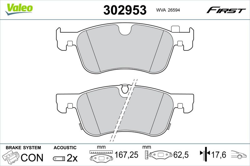 VALEO 302953 Brake Pad Set, disc brake