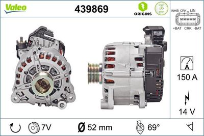 Alternator, starter VALEO 439869