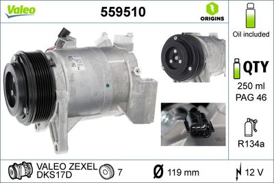 Compressor, air conditioning VALEO 559510