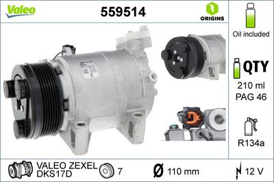 Compressor, air conditioning VALEO 559514