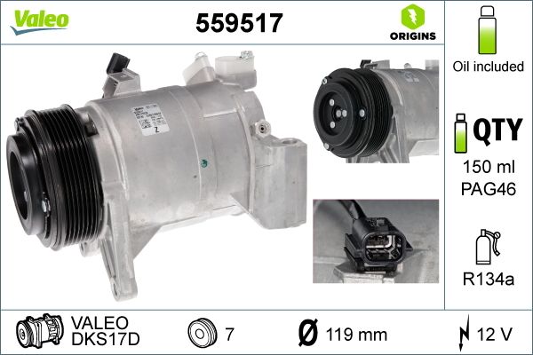 VALEO 559517 Compressor, air conditioning