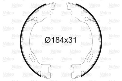 Brake Shoe Set, parking brake VALEO 564010
