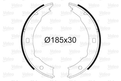 Brake Shoe Set, parking brake VALEO 564018