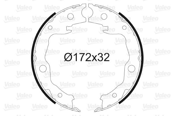 VALEO 564168 Brake Shoe Set, parking brake