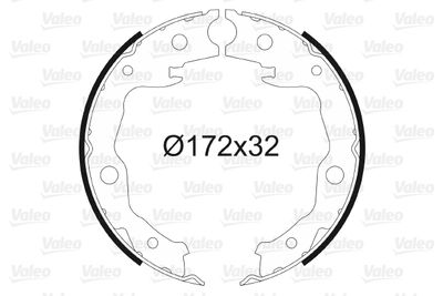 Brake Shoe Set, parking brake VALEO 564168