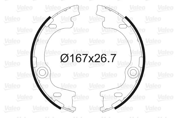 VALEO 564186 Brake Shoe Set, parking brake