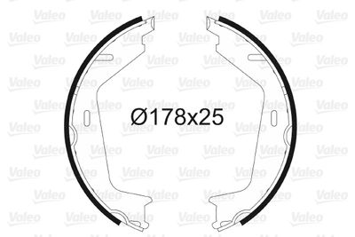 Brake Shoe Set, parking brake VALEO 564201