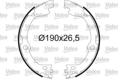 Brake Shoe Set, parking brake VALEO 564211
