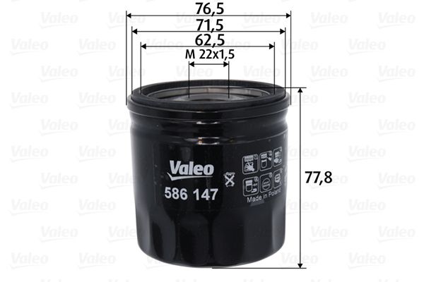 VALEO 586147 Oil Filter