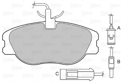 Brake Pad Set, disc brake VALEO 598009