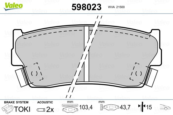VALEO 598023 Brake Pad Set, disc brake