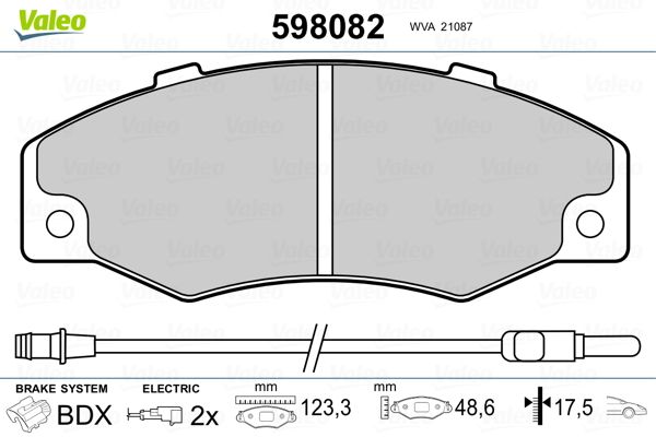 VALEO 598082 Brake Pad Set, disc brake