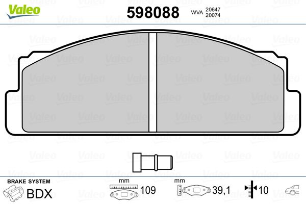 VALEO 598088 Brake Pad Set, disc brake