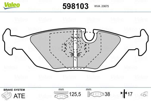 VALEO 598103 Brake Pad Set, disc brake