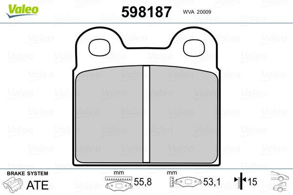 VALEO 598187 Brake Pad Set, disc brake