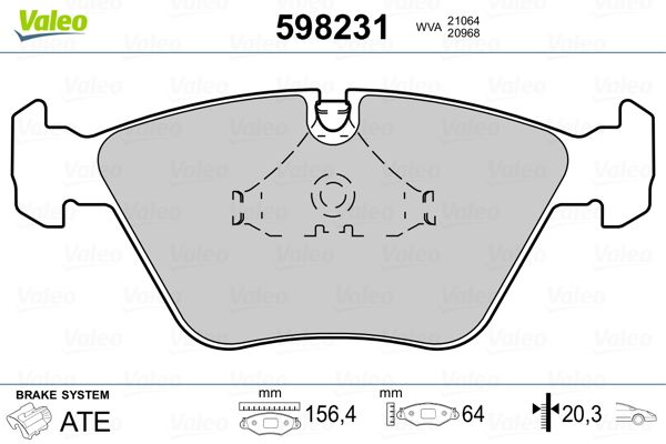 VALEO 598231 Brake Pad Set, disc brake