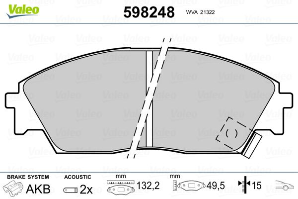 VALEO 598248 Brake Pad Set, disc brake