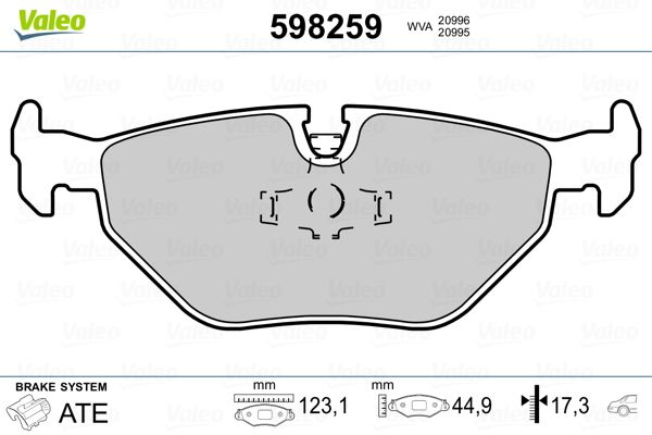 VALEO 598259 Brake Pad Set, disc brake