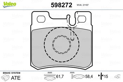 Brake Pad Set, disc brake VALEO 598272