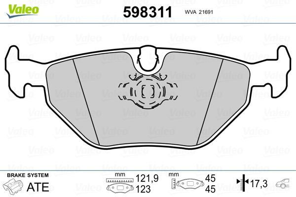 VALEO 598311 Brake Pad Set, disc brake