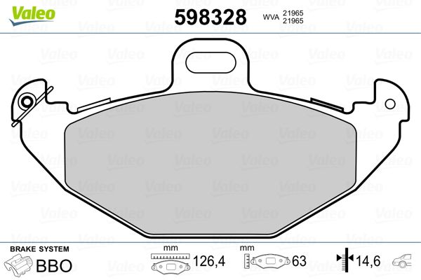 VALEO 598328 Brake Pad Set, disc brake