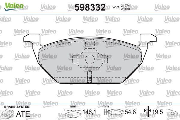 VALEO 598332 Brake Pad Set, disc brake
