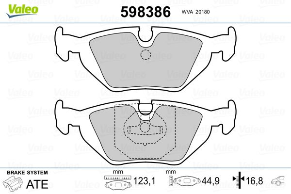 VALEO 598386 Brake Pad Set, disc brake
