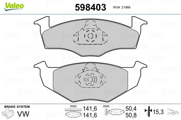 VALEO 598403 Brake Pad Set, disc brake