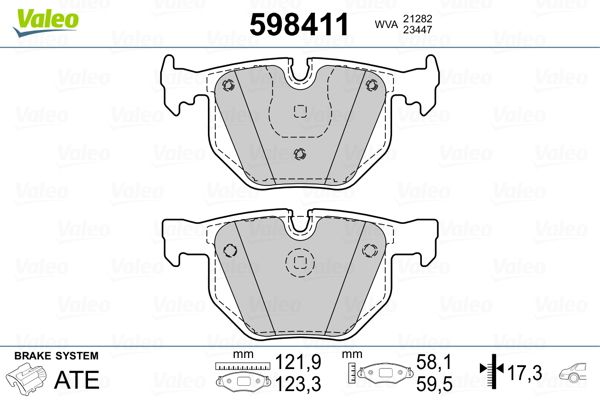 VALEO 598411 Brake Pad Set, disc brake