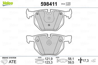 Brake Pad Set, disc brake VALEO 598411