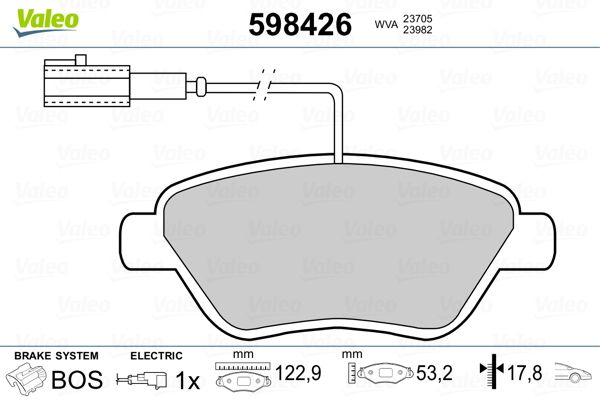 VALEO 598426 Brake Pad Set, disc brake