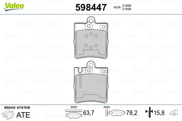 VALEO 598447 Brake Pad Set, disc brake