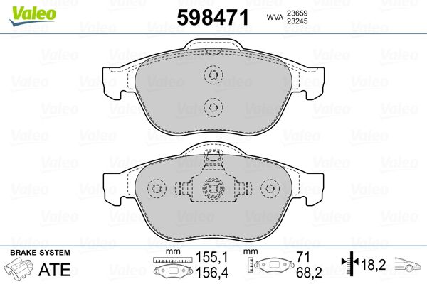 VALEO 598471 Brake Pad Set, disc brake