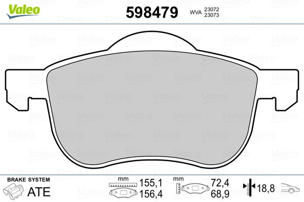 VALEO 598479 Brake Pad Set, disc brake