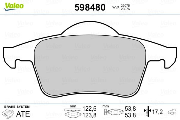 VALEO 598480 Brake Pad Set, disc brake